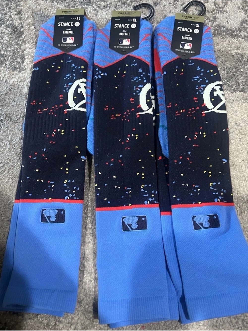 L.A Dodgers Stance Men’s Crew Socks - Black, Blue & Red Accents